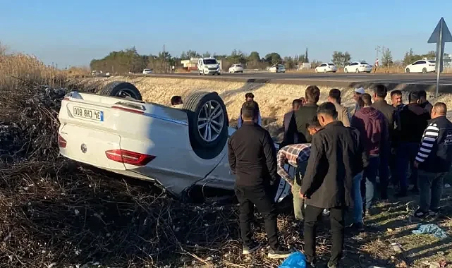 Urfa'da otomobil takla attı!