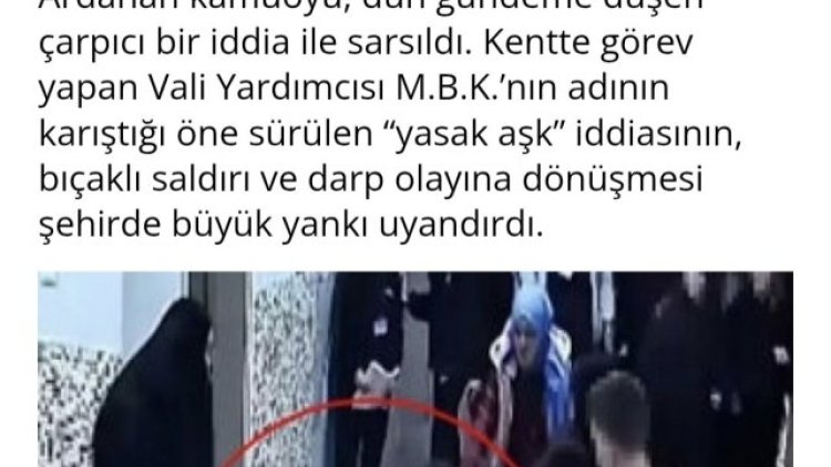 Ardahan'da Vali Yardımcısına Evde Bıçaklı Saldırı İddiası
