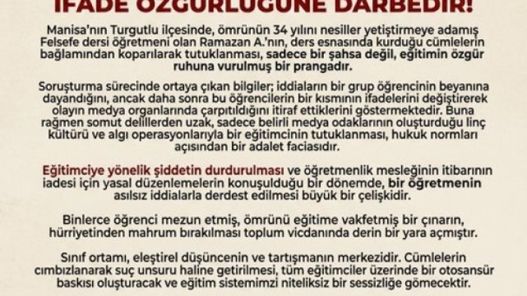 Eğitimciye Kelepçe Vurgusu: İfade Özgürlüğüne Darbe mi?