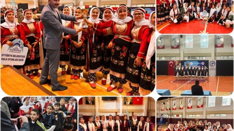 Eyyübiye Belediyesi Halk Oyunları Ekibi'nden Üç Derece