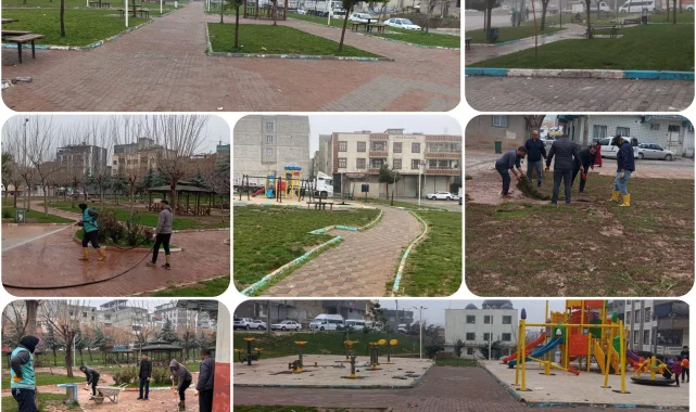 Eyyübiye'de Parklar Temizleniyor: Ekipler Çalışmalara Devam Ediyor