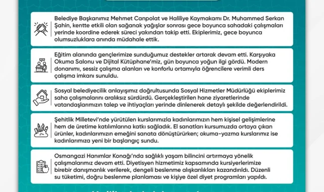 Haliliye Belediyesi'nden Ekip Çalışmalarına Teşekkür