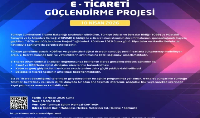 Şanlıurfa'da E-Ticaret Eğitimleri Başlıyor, Ödüller Verilecek