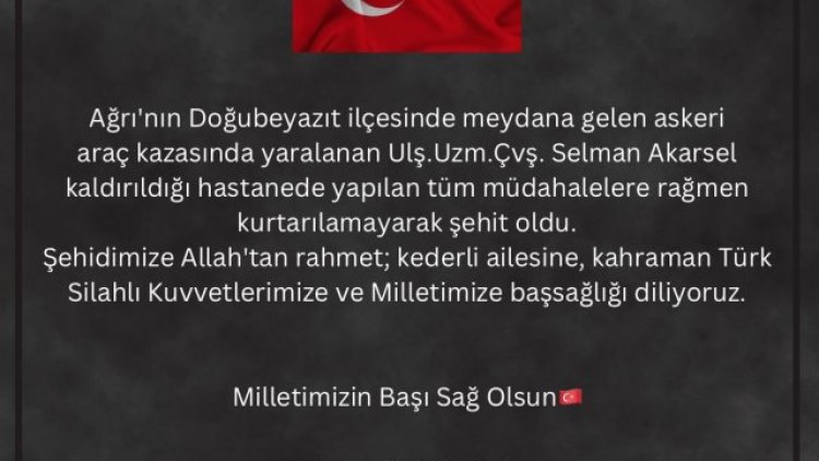 Türkiye'nin Başı Sağ Olsun Mesajı: Milletimizin Başı Sağ Olsun
