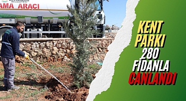 Yukarıgöklü Kent Parkı Yeşile Bürünüyor