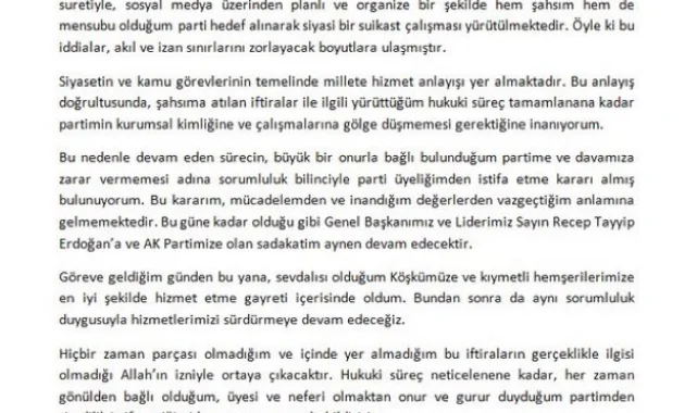 Aydın Köşk Belediye Başkanı Nuri Güler, Partisinden İstifa Etti