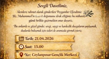Ceylanpınar Gençlik Merkezi Mevlid-i Nebi Özel Programına Davet Ediyor
