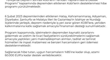 Deprem Sonrası KOBİ'lere Yeniden Yapılanma Desteği Başladı