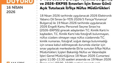 Haliliye Nüfus Müdürlüğü EKPSS Sınavı İçin Açık Kalacak