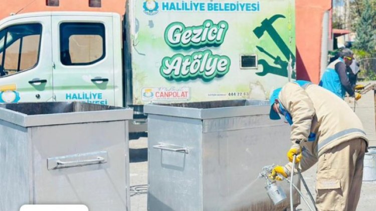 Haliliye'de Konteynerler Gezici Atölyede Yenileniyor