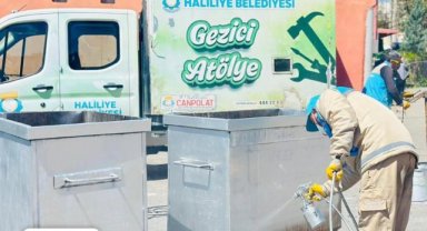 Haliliye'de Konteynerler Gezici Atölyede Yenileniyor