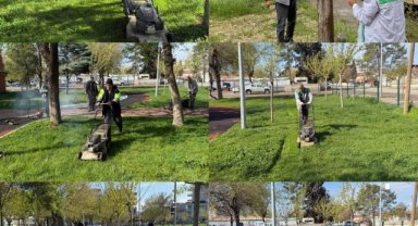 Hilvan'da Yeşil Alanlar Korunuyor, Ekipler Çalışıyor