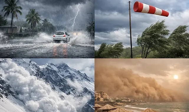 Meteorolojiden çoklu uyarı: Yağış, rüzgar, çığ ve toz taşınımına dikkat!