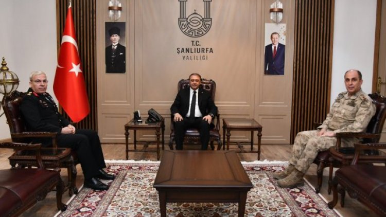 Şanlıurfa Valisi Hasan Şıldak'tan Jandarma Denetleme Başkanı Tümgeneral Şakir Uslu'ya Ziyaret