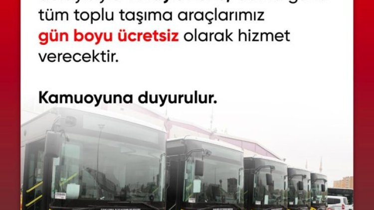 Şanlıurfa'da 1 Mayıs'ta Toplu Taşıma Ücretsiz Olacak