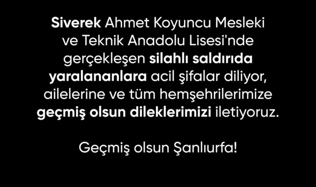Şanlıurfa'da Okula Saldırı: Yaralılar Var, Belediye Üzüntüsünü Dile Getirdi