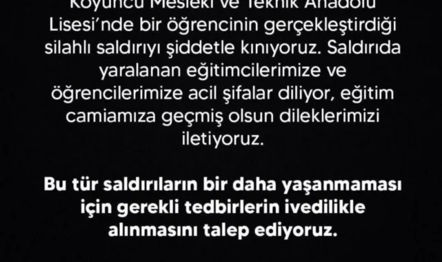 Siverek'te Okul Saldırısı: Viranşehir Belediyesi Kınadı, Yaralılara Şifa Diledi