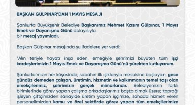 Başkan Gülpınar'dan 1 Mayıs Mesajı: Emekçilere Teşekkür