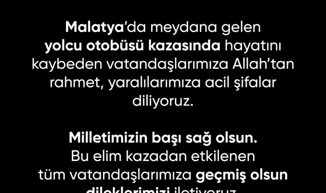 Şanlıurfa Büyükşehir Belediyesi'nden Malatya Kazasıyla İlgili Başsağlığı Mesajı