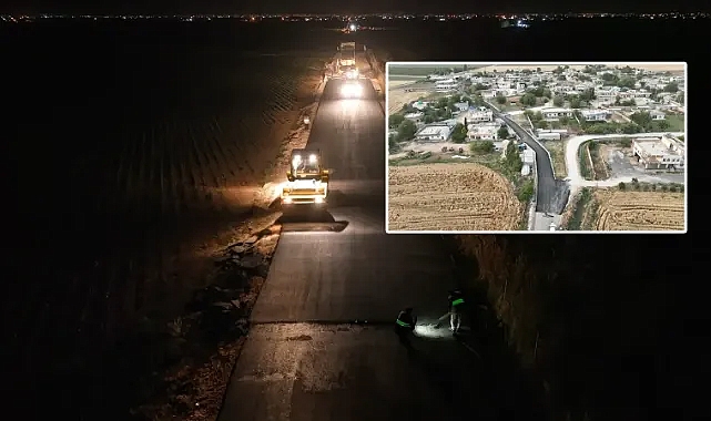 Büyükşehir Belediyesi’nden Eyyübiye’de gece gündüz asfalt mesaisi