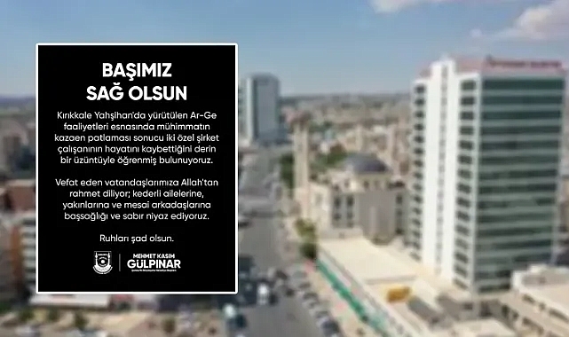 Şanlıurfa Büyükşehir Belediyesi'nden taziye mesajı!