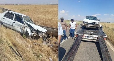 Şanlıurfa’da kontrolden çıkan otomobil hurdaya döndü!