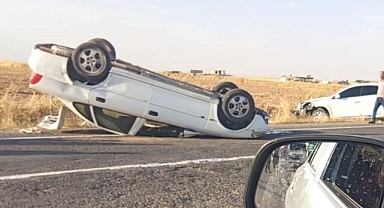 Şanlıurfa’da kontrolden çıkan otomobil takla attı