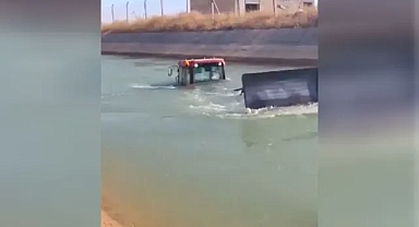 Şanlıurfa’da traktör sulama kanalına düştü
