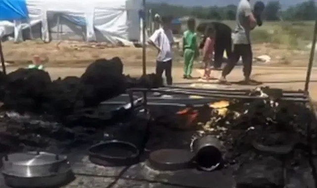 Şanlıurfalı mevsimlik işçilerin çadırı yangında kül oldu