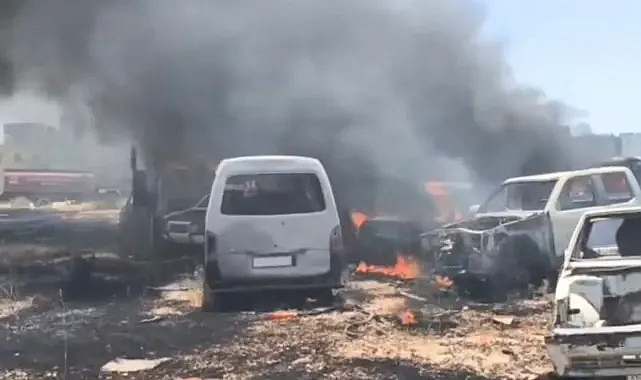 Şanlıurfa'nın ilçesinde yediemin otoparkında yangın: Çok sayıda araç zarar gördü!