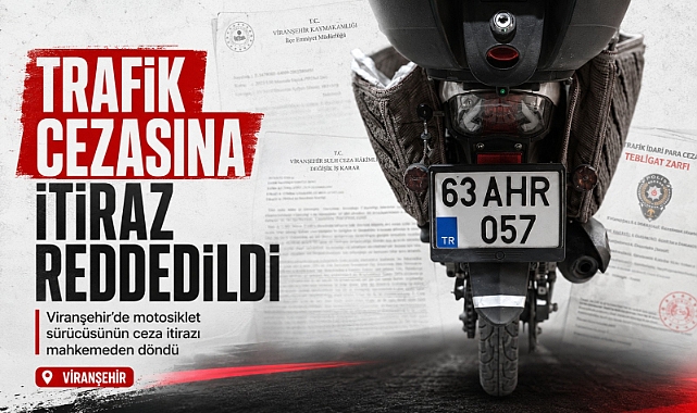 Urfa'da bulunan motosiklete Viranşehir'de ceza yazıldı.